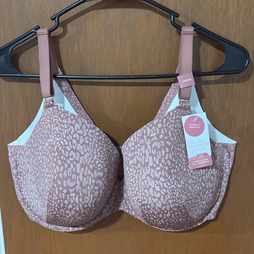 Mauve and white leopard print Bra